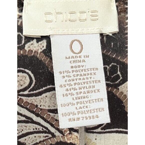 Chico’s Velour Feeling Embellished Multi-Patterned Blouse 3/4 Sleeves Size 0 (S) - Picture 4 of 4